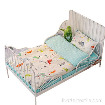 Set di biancheria da letto in cotone per bambini del fumetto popolare set di lenzuola per culla per bambini